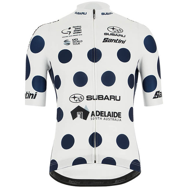 2019 Maillot Tour Down Under Tirantes Mangas Cortas Azul Blanco